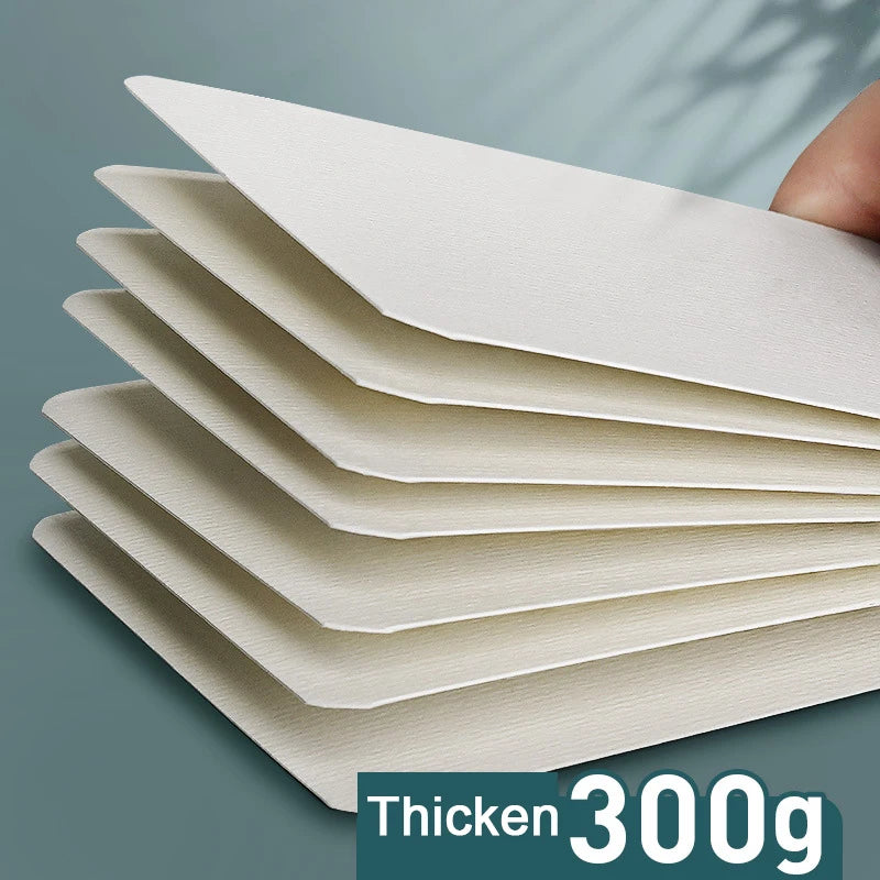 50 Tarjetas de  acuarela, postal gruesa, 300g, cuadrada, redonda, rectangular, mini bocetos