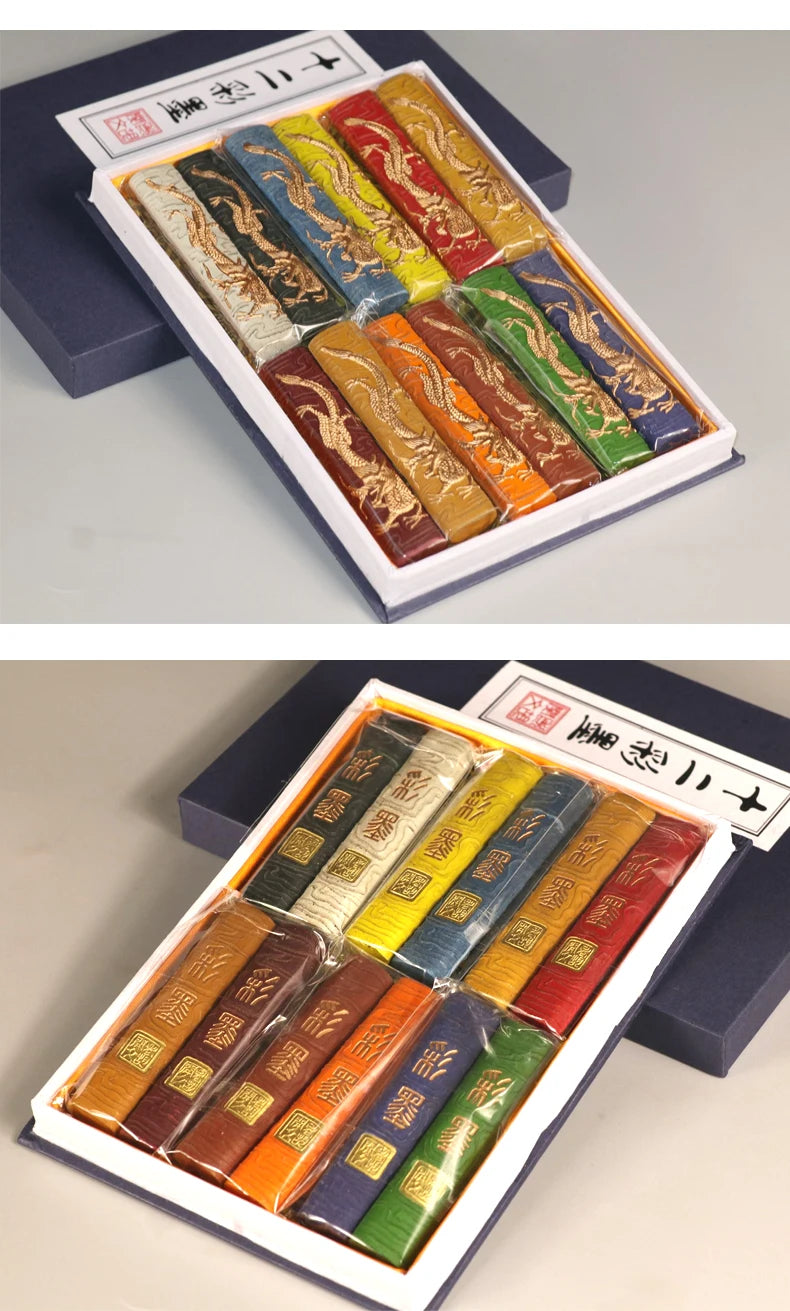 Barras de tinta de pigmento de Color, bloques de tinta de pintura china 12 uds.