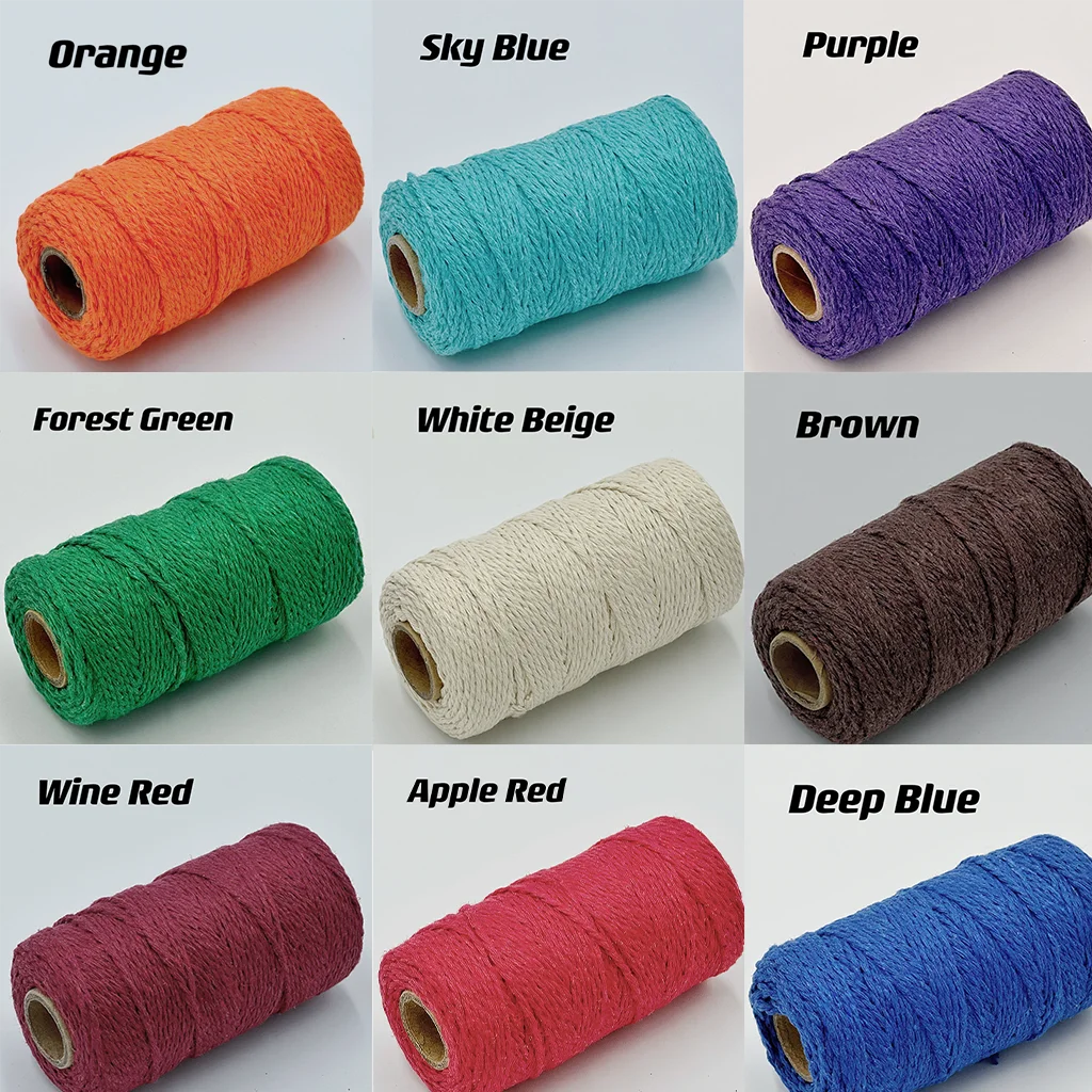 Cuerda de macramé de 2mm, hilo de yute suave, cuerda trenzada de colores para manualidades