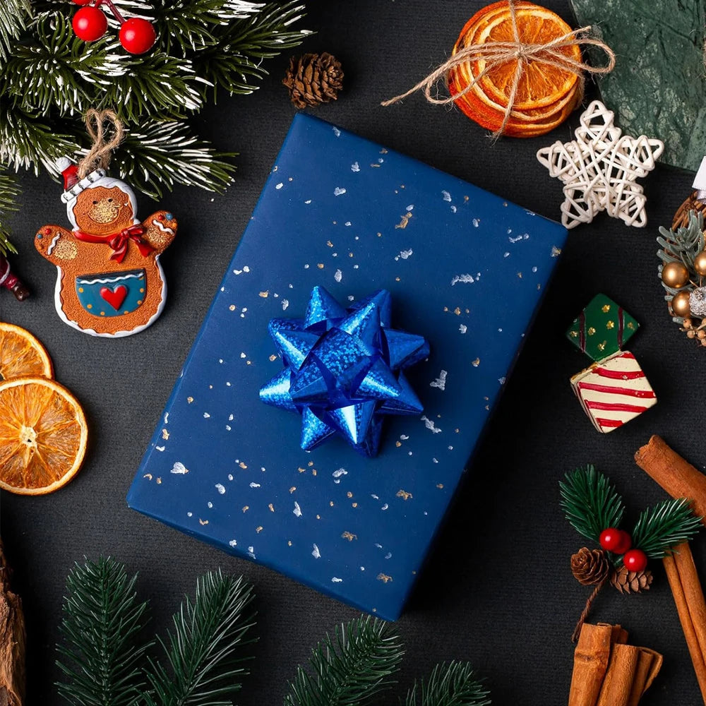 1 rollo de papel de regalo para fiesta de Navidad de 43 cm x 3,00 mts