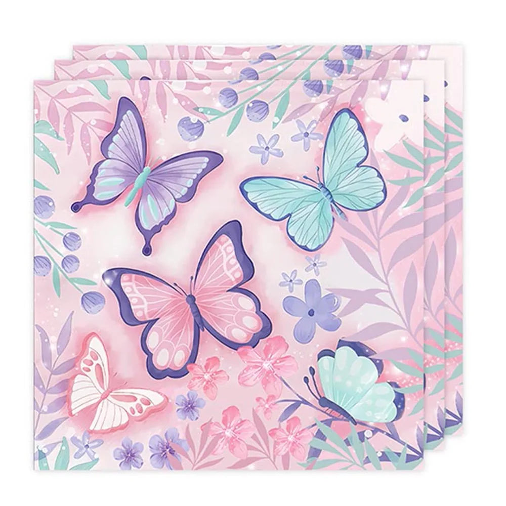 Servilletas de papel con imágenes de setas, de hadas del bosque encantado, 20/40/60/80/100 Uds. para decoupage y decoración