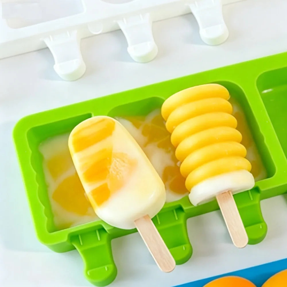 Molde de silicona para helados de 8 cavidades con diseños, para hacer helados caseros