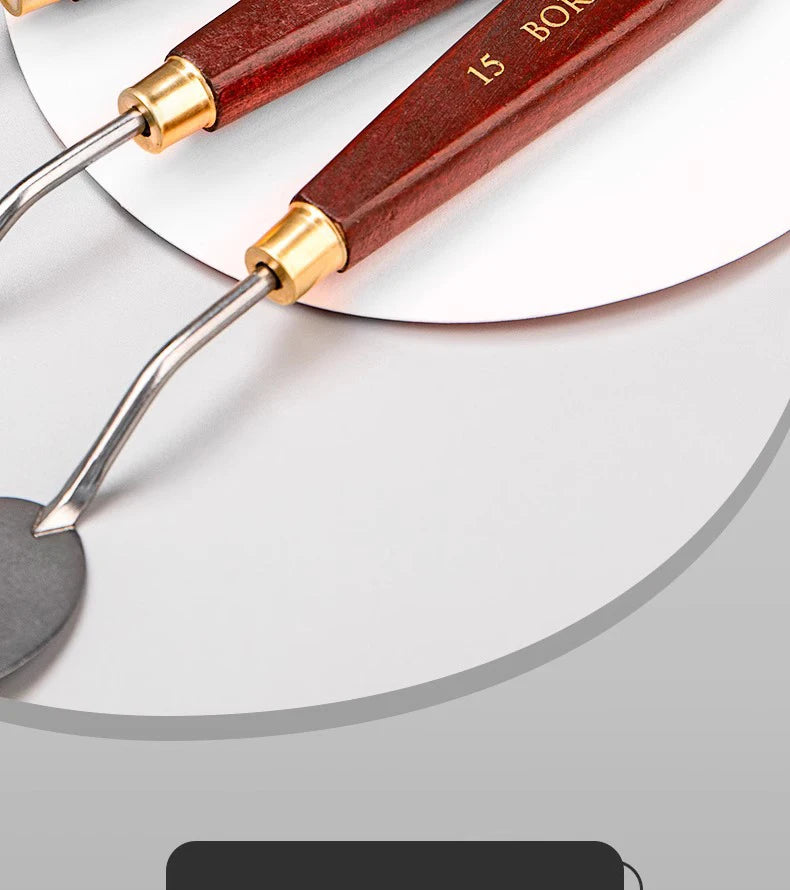 3/5/7 unids/set paleta cuchillo y espátula de acero inoxidable para pintura al óleo, mango de madera