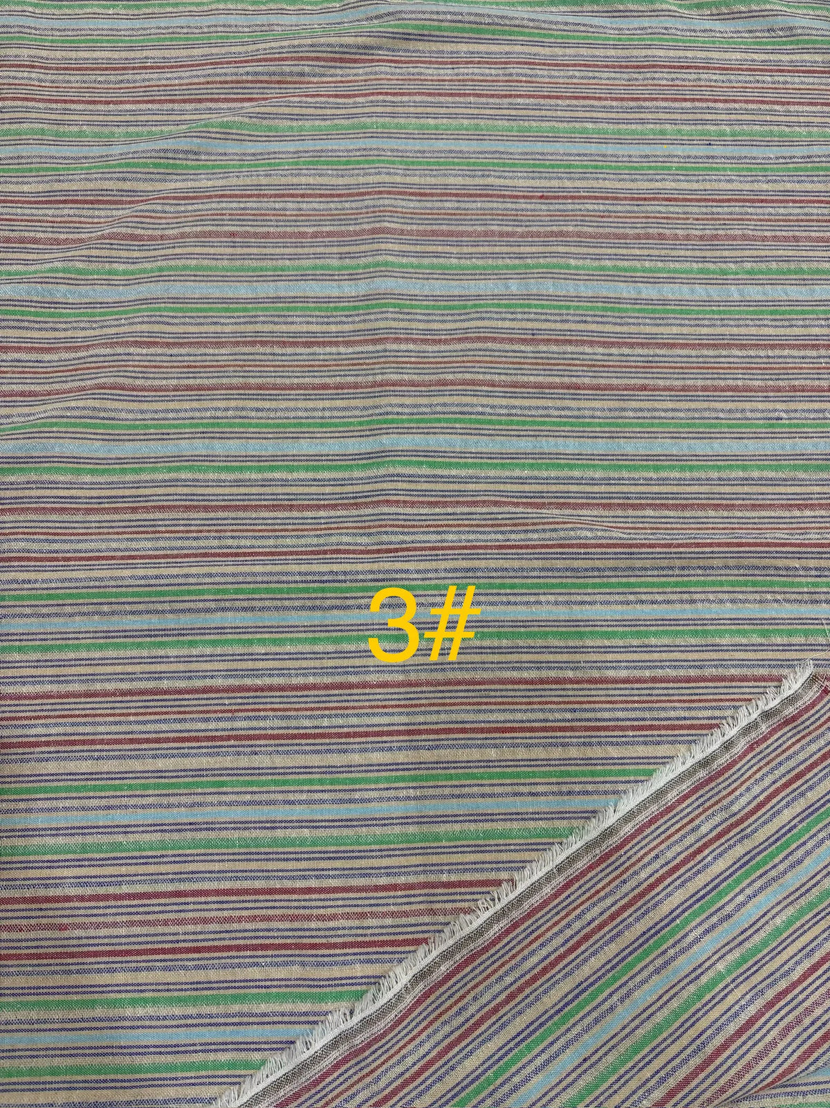 Tela de algodón orgánico 100% natural, colorida y a rayas, por metro