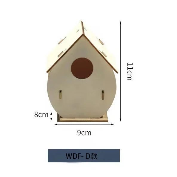 Casa para pájaros de madera hecha a mano para colgar en exteriores