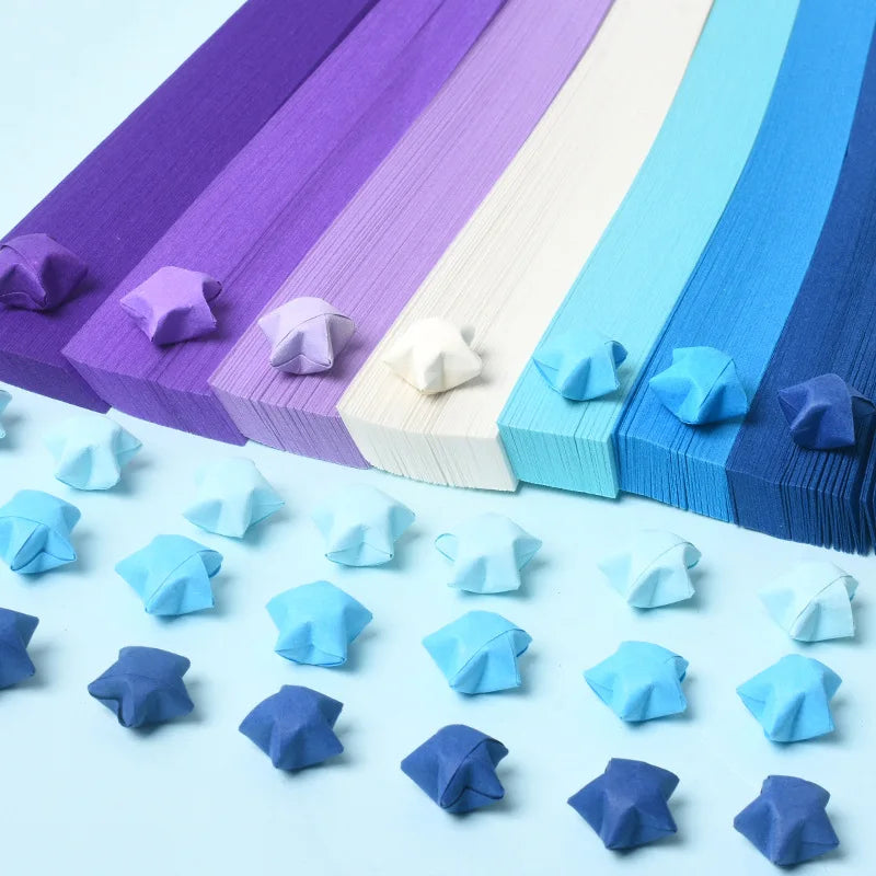 Surtido de papel de Origami de estrella de 540 hojas, estrella colorida de doble cara, manualidades plegables