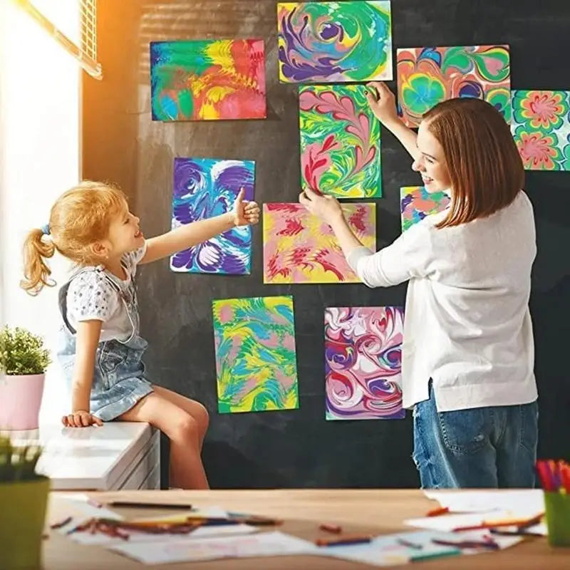 Juego de pintura de mármol acuático