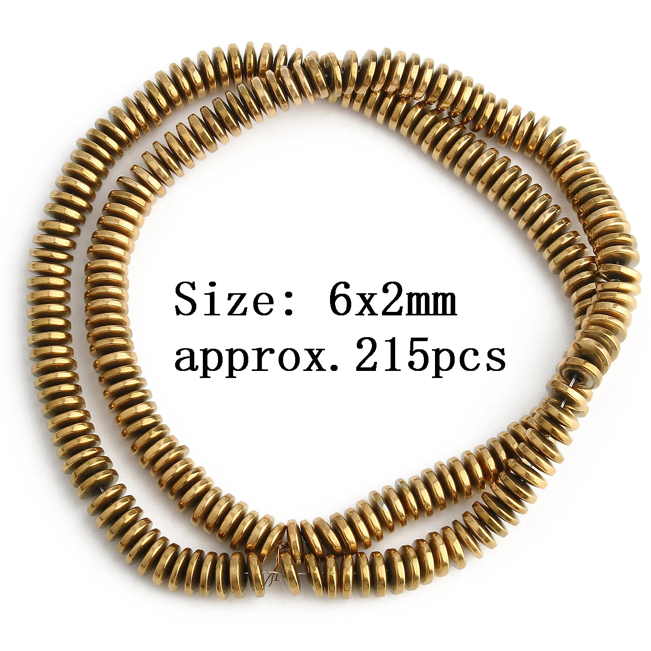 Mostacillas de hematita chapadas en oro Natural para fabricación de joyería