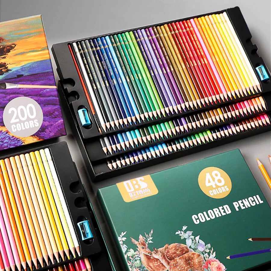 48/72/120/150/200 colores lápices de colores profesionales. juego de dibujo de acuarela de plomo