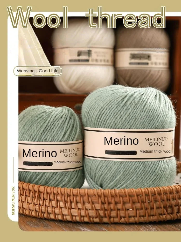 500 g/set de lana merina de 4 capas para tejer a mano