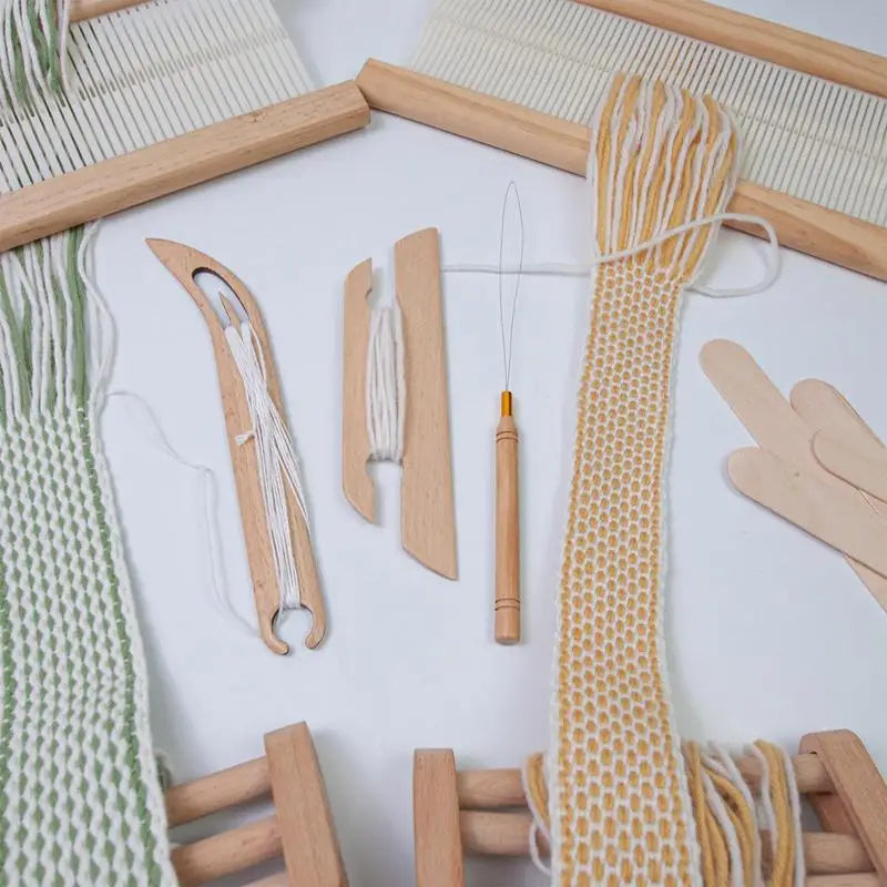 Naveta de tejido biselado de madera, Kit de herramientas de tejido