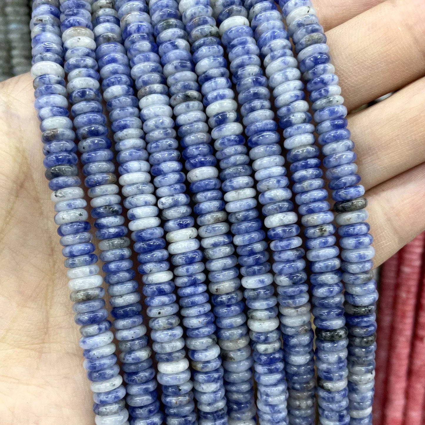 Rondelle de piedra Natural de 2x6mm, turquesas, cuarzo, jaspe, ágatas, mostacillas redondas, planas