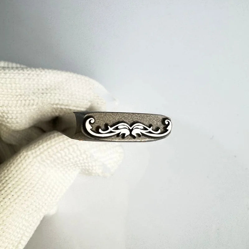 Sellos de joyería con patrón, de acero, troqueles de grabado para pulsera de oro y plata.