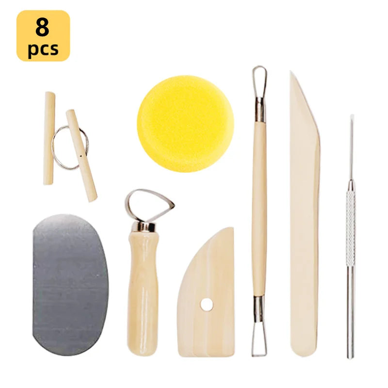 Kit de Herramientas para Esculpir Arcilla y Cerámica, 8-61 Piezas