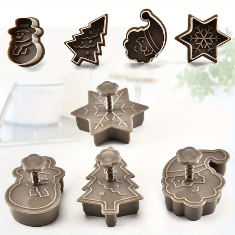 4 Uds. Molde tridimensional 3D para galletas de Navidad