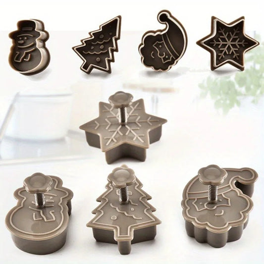4 Uds. Molde tridimensional 3D para galletas de Navidad