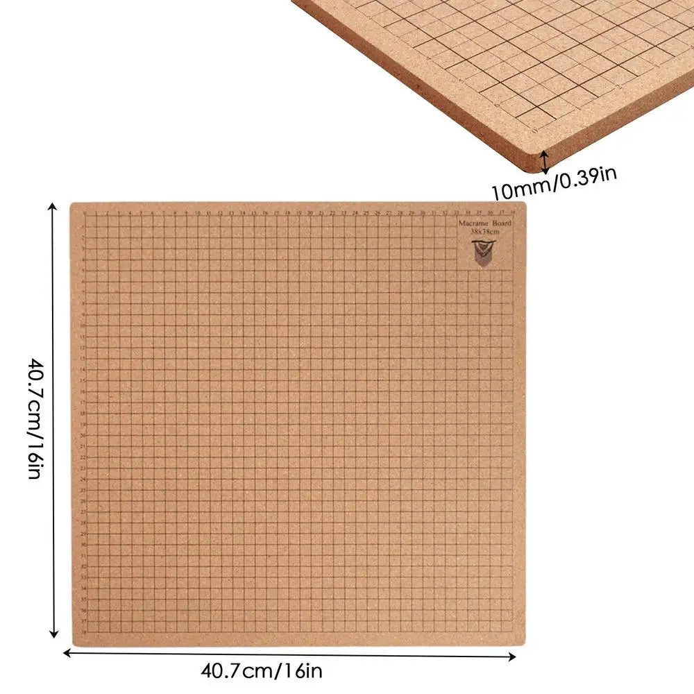 Tablero de macramé, 20,3x20,3 / 30,4x40,6 / 40,6x40,6 cm, 10mm de espesor, rejillas de madera para cordón de macramé, herramienta de fijación de punto