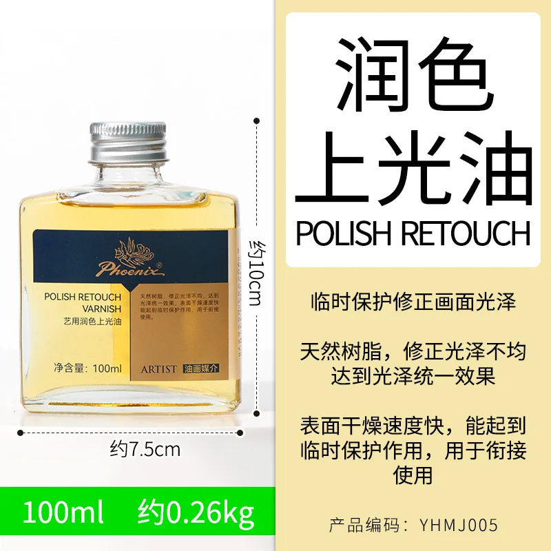 Medium de 100ml para pinturas al óleo, secado rápido, aceite de tóner, retoque de esmalte, barniz brillante