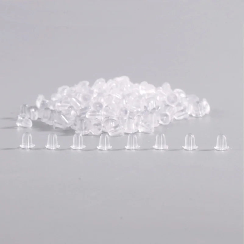 500 a 2000 Uds. Tapones de goma traseros para pendientes, de silicona, redondos