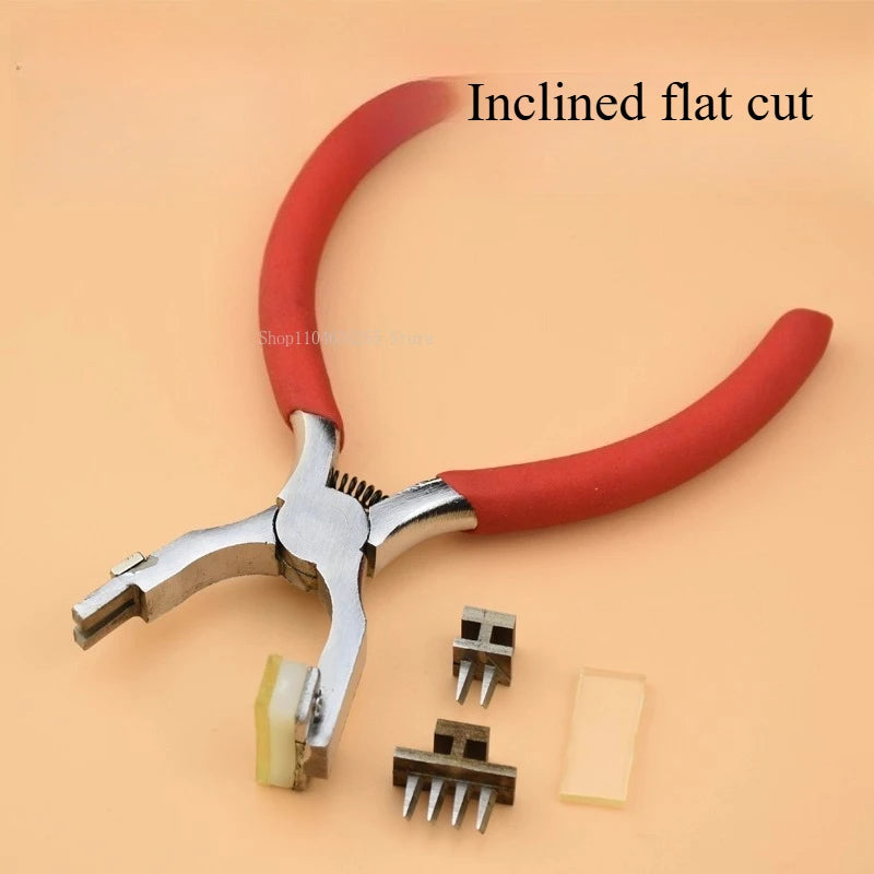 Cortador rómbico silencioso de acero blanco de 4mm/alicates de corte plano inclinado para cuero