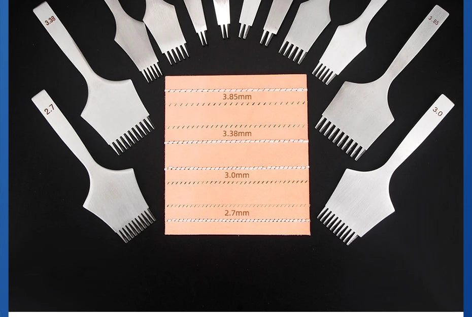 Juego de herramientas de perforación de cuero , troquel de corte de agujeros de cuero duradero, cincel de acero profesional