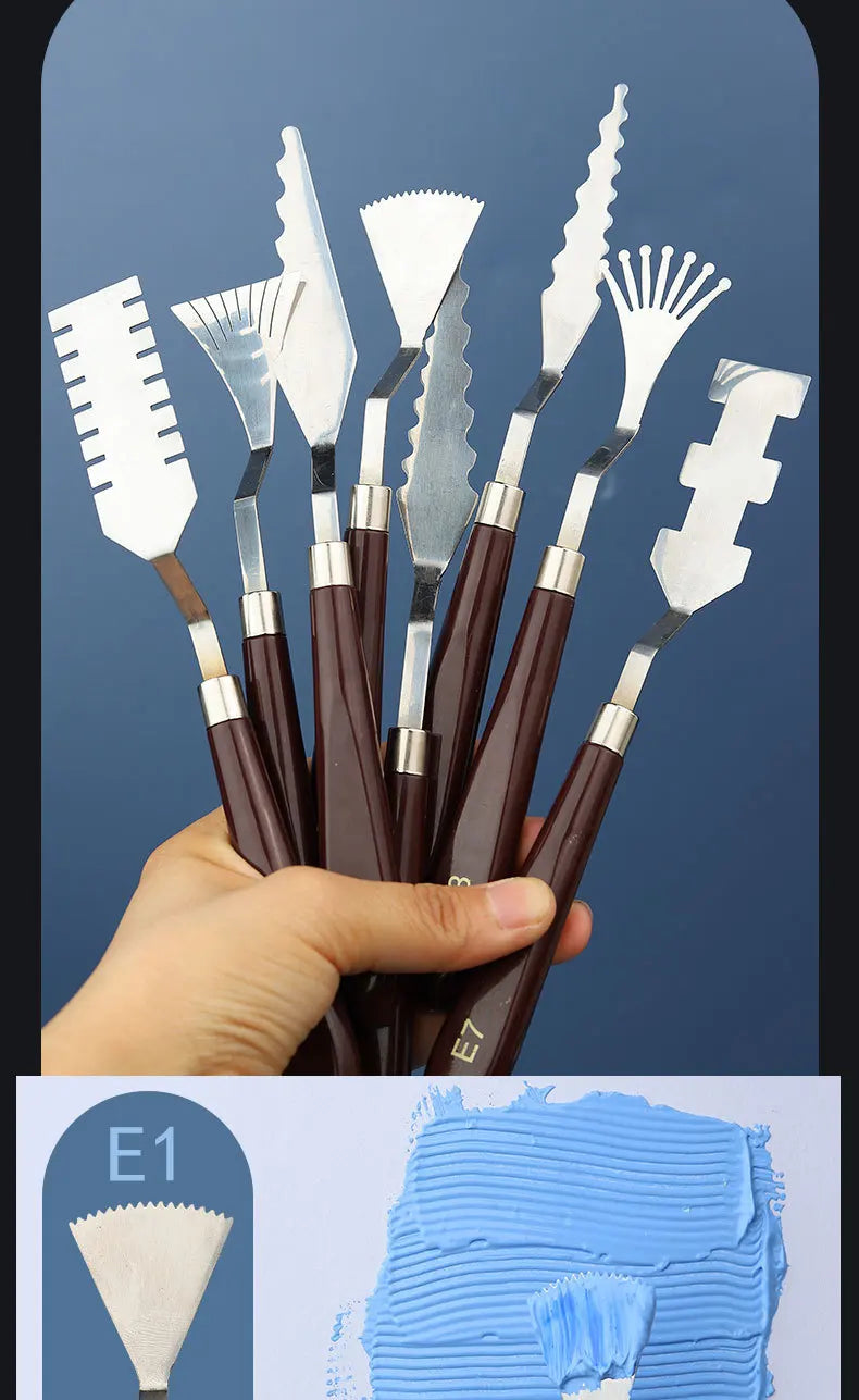 9 Herramientas de formas especiales para pintura al óleo, pintura acrílica y otras