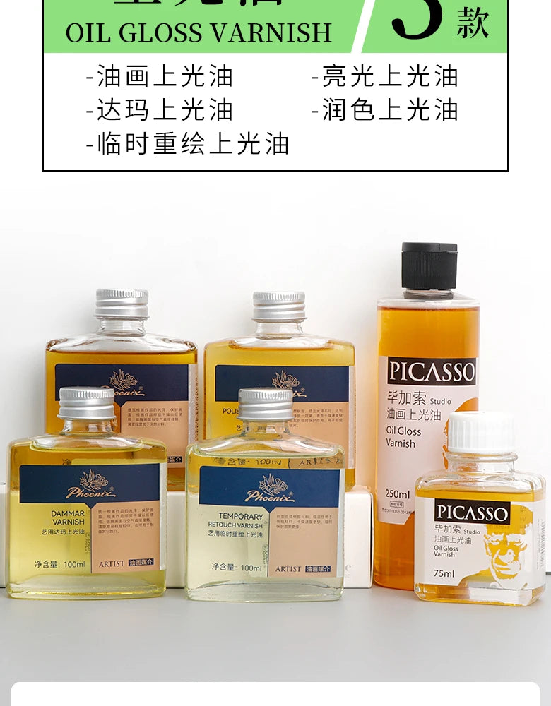 Medium de 100ml para pinturas al óleo, secado rápido, aceite de tóner, retoque de esmalte, barniz brillante