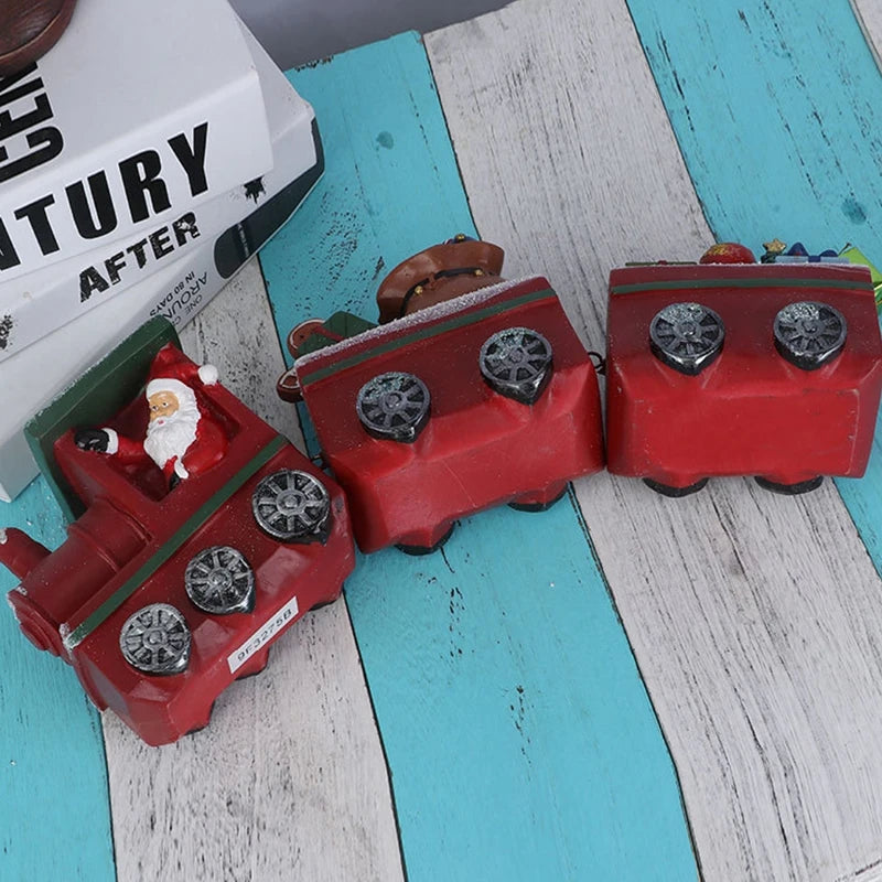 Figura de tren navideño de resina para decoración del hogar
