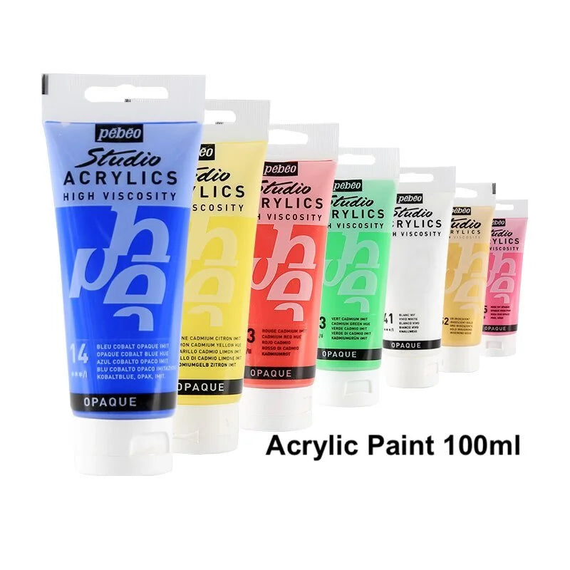 Pintura acrílica PEBEO Studio, 100ML, pintura de estudio, Color para Tela de cuero, ropa, vidrio, pintura fluida e impermeable