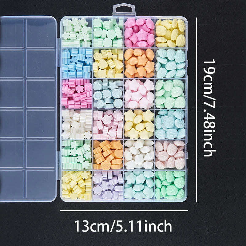 Cajas de cera mezclada de 4 formas, para sellos,  24 tipos