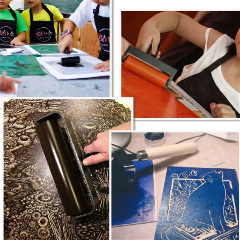 3 unids/set 3,5/6/10cm rodillo de goma profesional herramienta de impresión de tinta