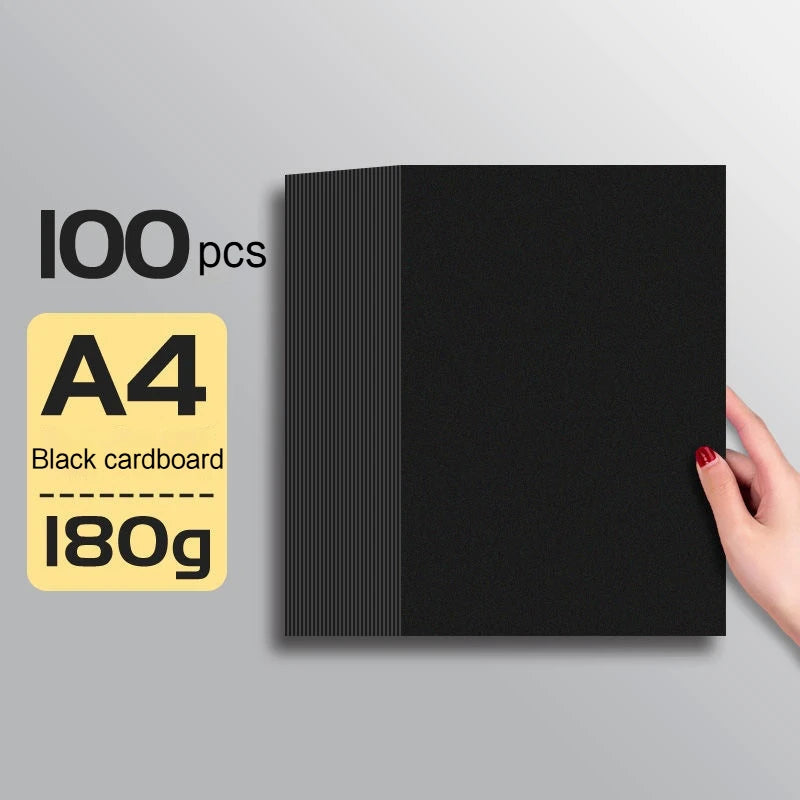 Papel de cartón negro grueso de 180/230/300gsm, papel A4/A5, 20-100 Uds., papel para bocetos de dibujo a mano
