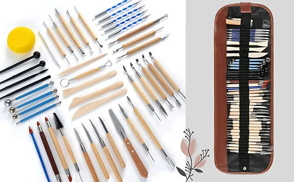 Kit de Herramientas para Esculpir Arcilla y Cerámica, 8-61 Piezas