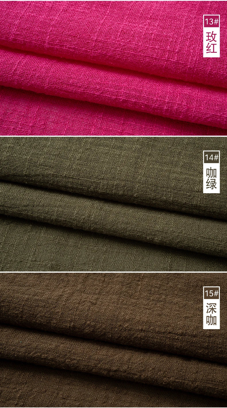 Tela de algodón de lino fino suave, orgánico de Color sólido