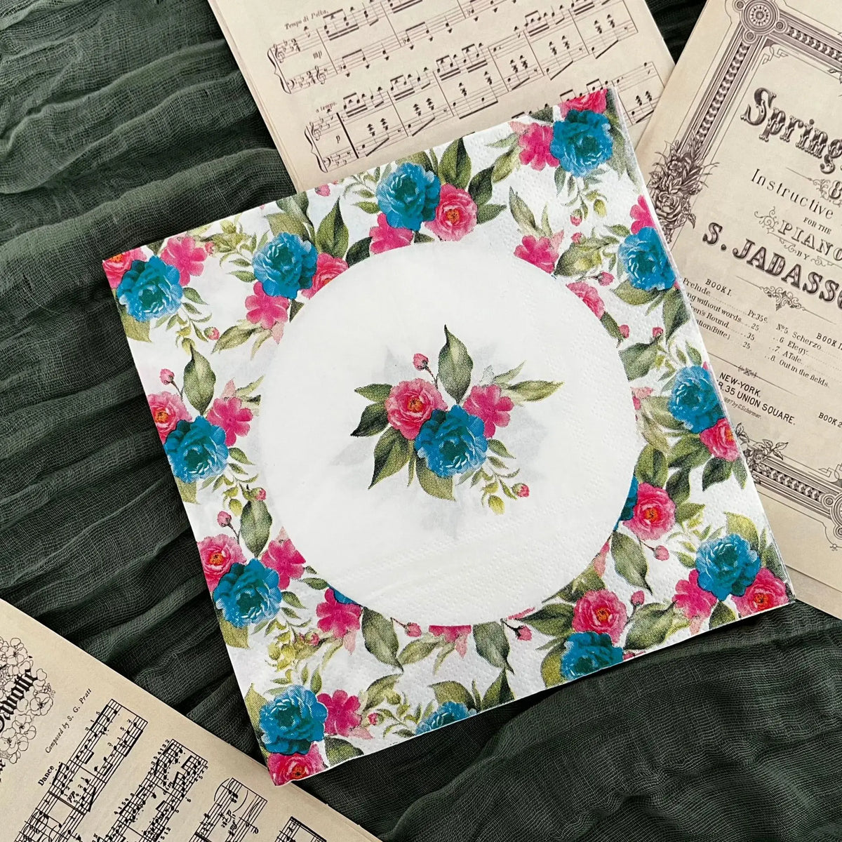 20 Servilletas Florales Coloridas Desechables, Decoupage