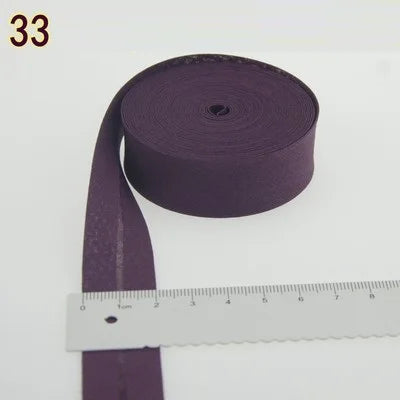 Sesgo, cinta al bies 100% de algodón, 20mm de ancho, 3/4 ",  con pliegue planchado, 5 mts