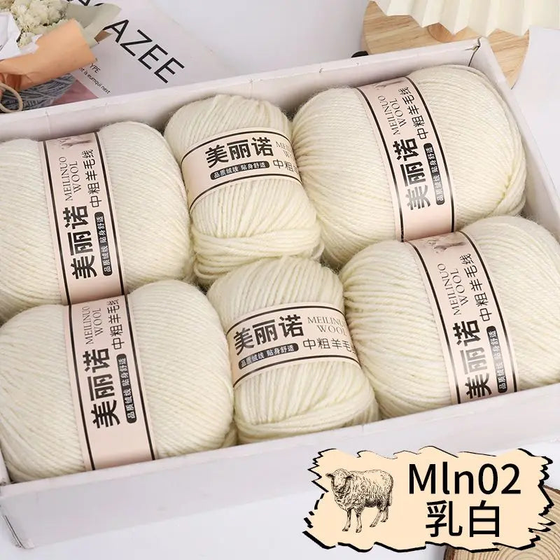 500 g/set de lana merina de 4 capas para tejer a mano