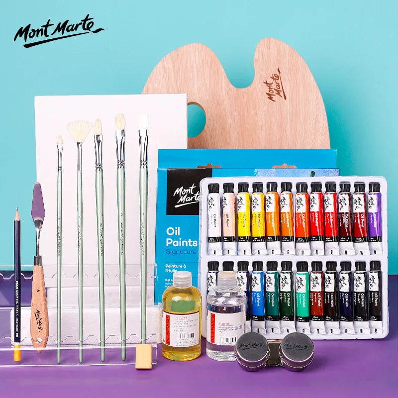 Tubos de pinturas al óleo profesionales para artistas, 12/24 colores, 12 ML. Mont Marte