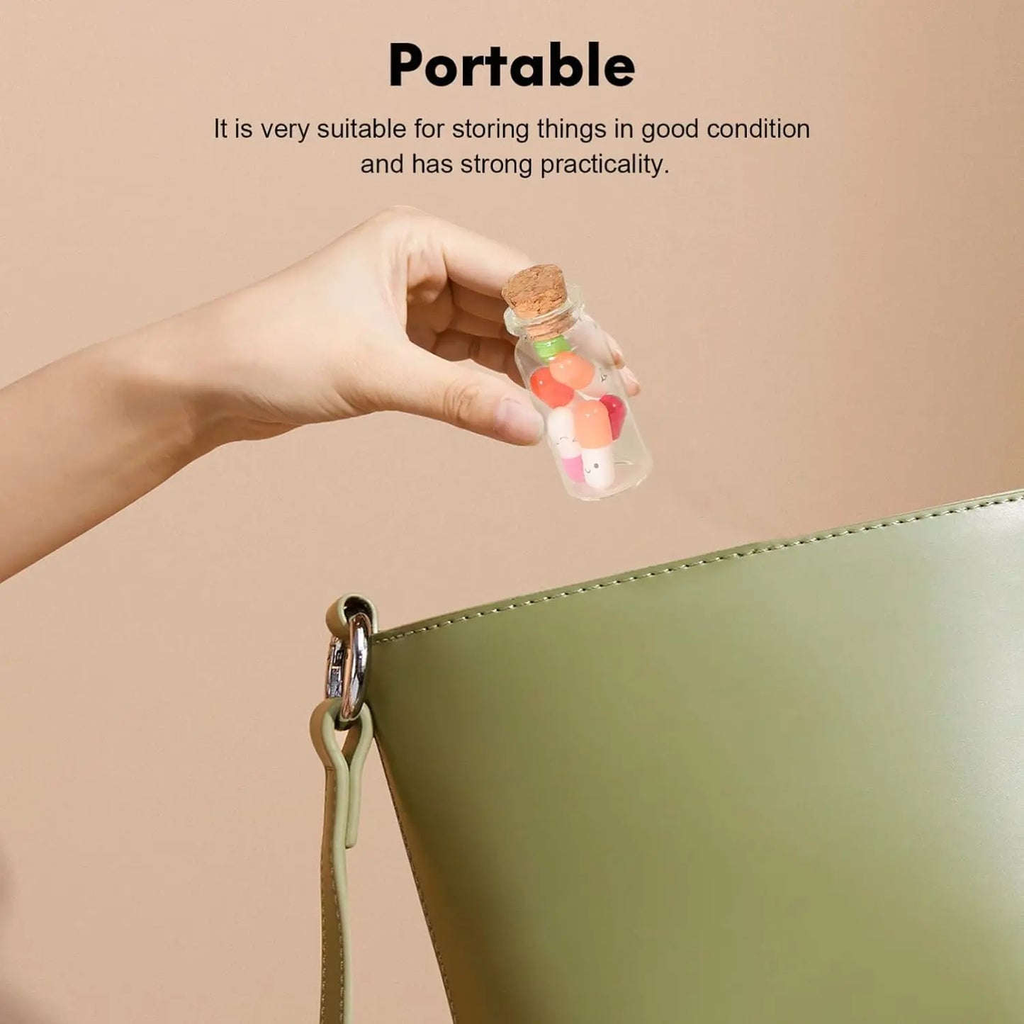 10 Uds 5/7/8/10/12/15/20ml Mini botellas de vidrio con tapones de corcho