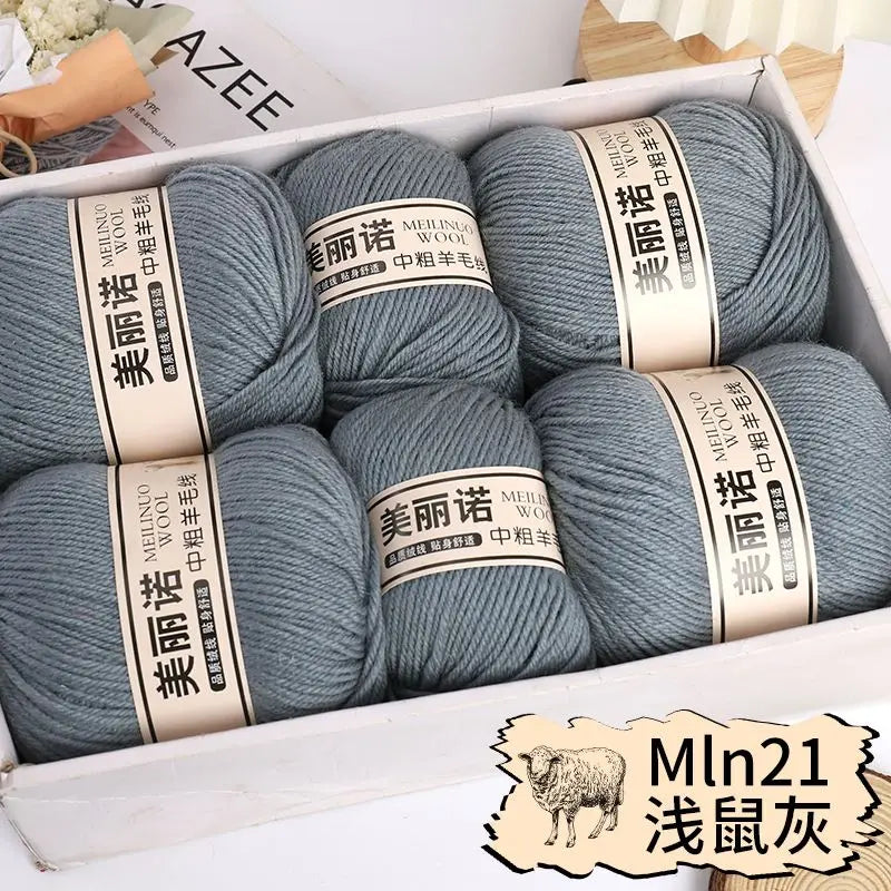 500 g/set de lana merina de 4 capas para tejer a mano