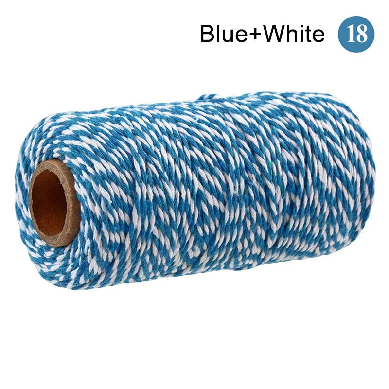 Cuerda de macramé de algodón para manualidades, cordón colorido de 100M y 2mm