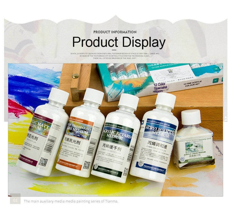 Líquido de mezcla acrílica de gran capacidad, pintura acrílica blanca lechosa, brillo más fino, pintura, pasta de moldeo, suministros de arte, 100/280ml