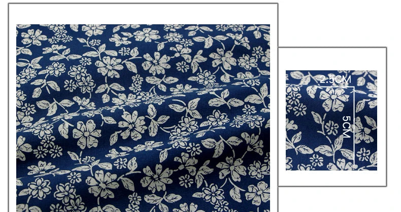 Telas de algodón puro azul marino de 110CM de ancho