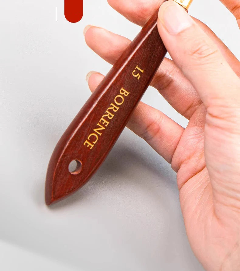 3/5/7 unids/set paleta cuchillo y espátula de acero inoxidable para pintura al óleo, mango de madera