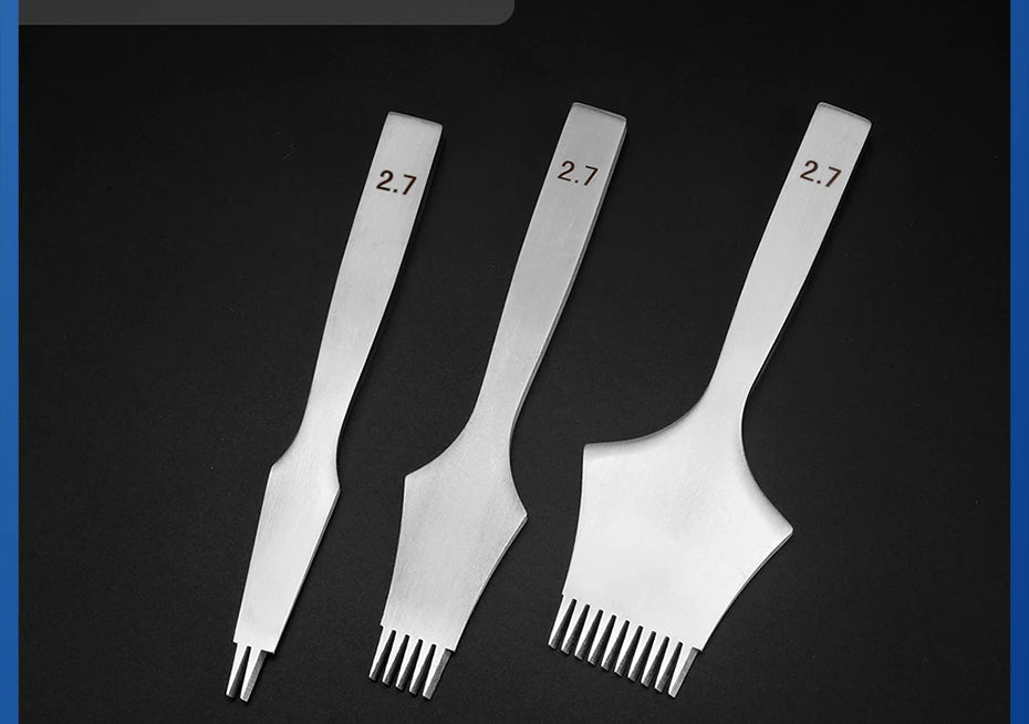 Juego de herramientas de perforación de cuero , troquel de corte de agujeros de cuero duradero, cincel de acero profesional