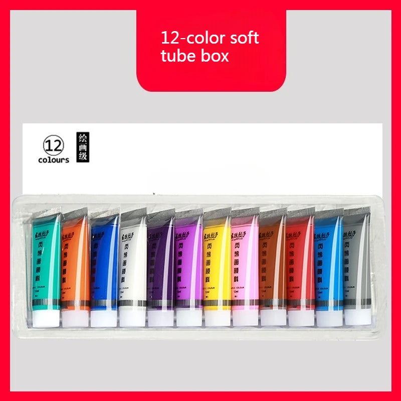 Juego de pintura acrílica de Color metálico, 12ml, 12/24 colores