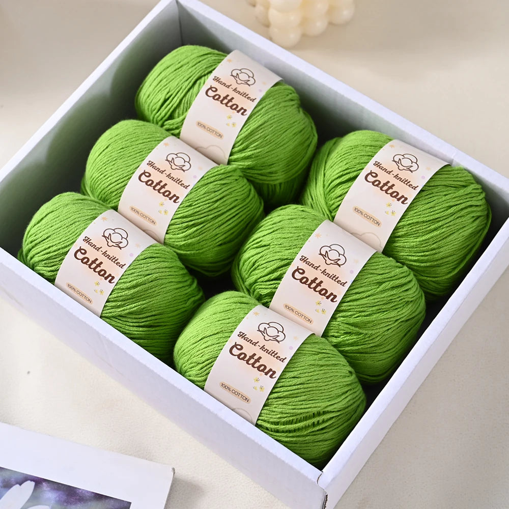 6 bolas de hilo de algodón puro de 300 g, hilo suave multicolor