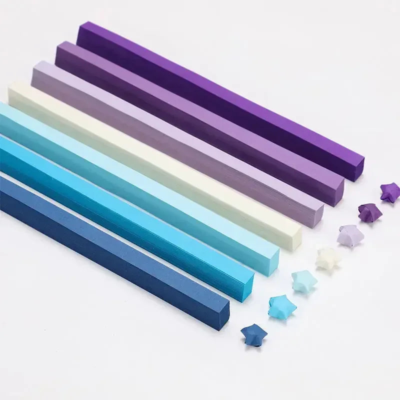 Tira de papeles de estrellas de Origami, 540 hojas, doble cara