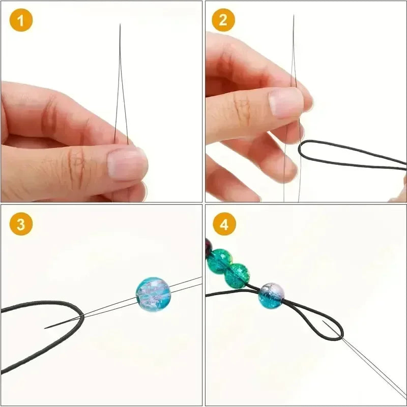 Agujas para joyería con mostacillas, herramientas de fabricación de joyas, 5/50 Uds.