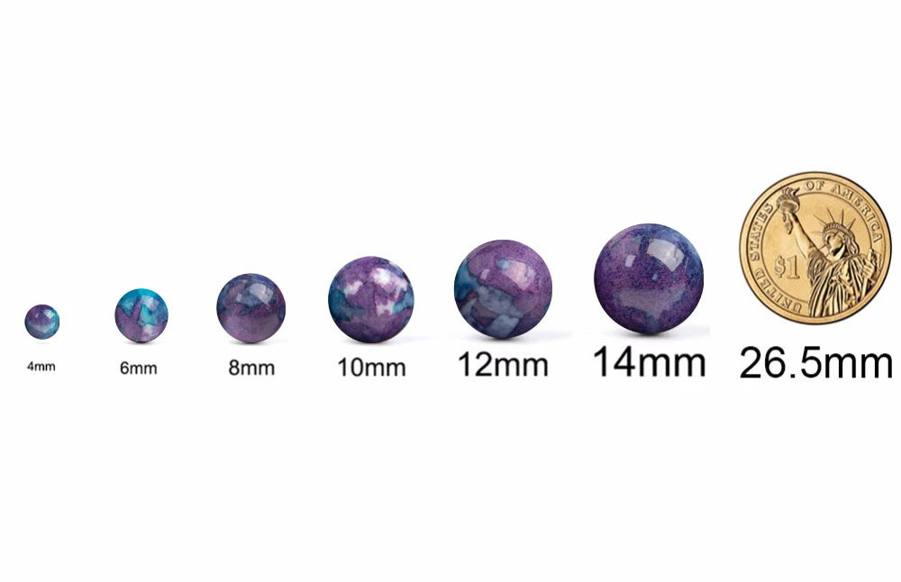 Cuentas turquesas de magnesita verde pavo real, naturales y auténtica, piedras preciosas AAA de grado, cuentas redondas sueltas de 6/8/10/12mm